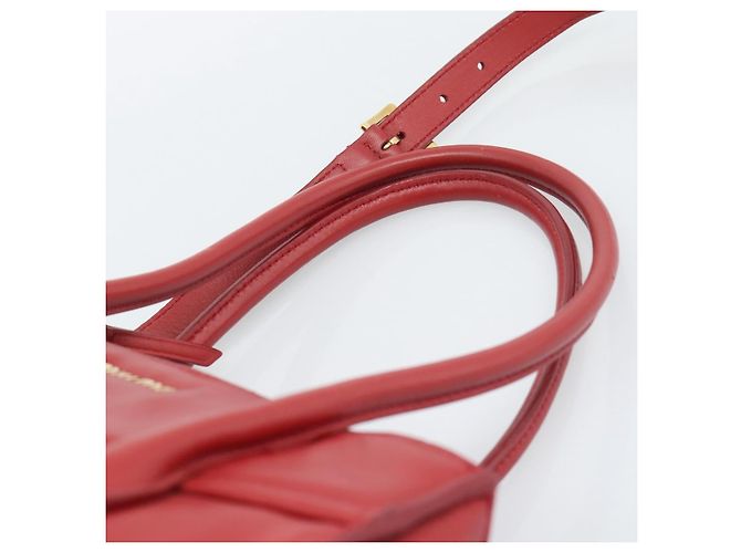 Miu Miu Tote Bag Leather 2way Red Gold Tone - vista 8