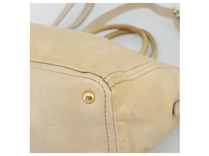 PRADA Hand Bag Leather 2way Beige Gold - vista 17