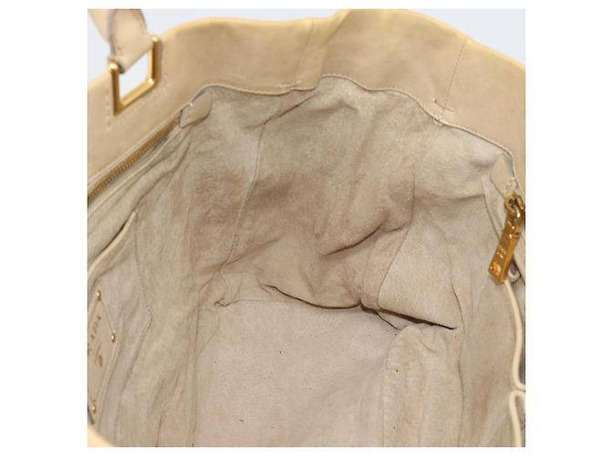 PRADA Hand Bag Leather 2way Beige Gold - vista 19