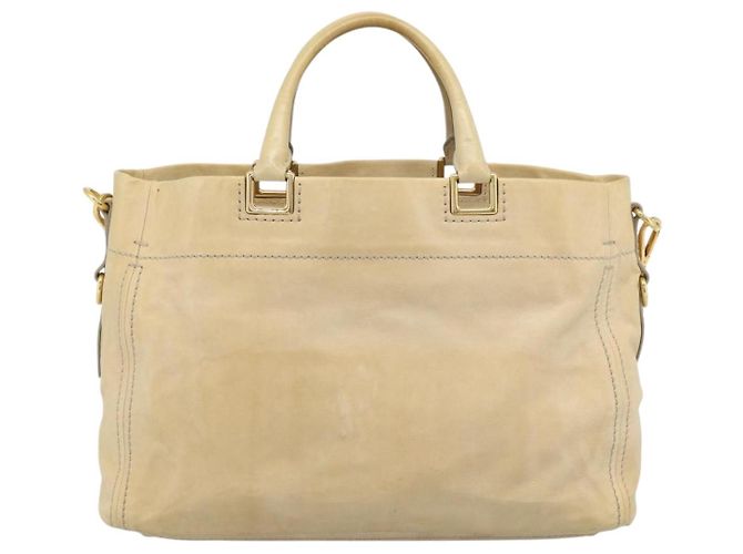 PRADA Hand Bag Leather 2way Beige Gold - vista 2