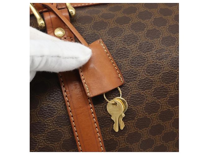 Céline CELINE Macadam Boston Bag PVC Leather Brown Gold Tone - vista 10