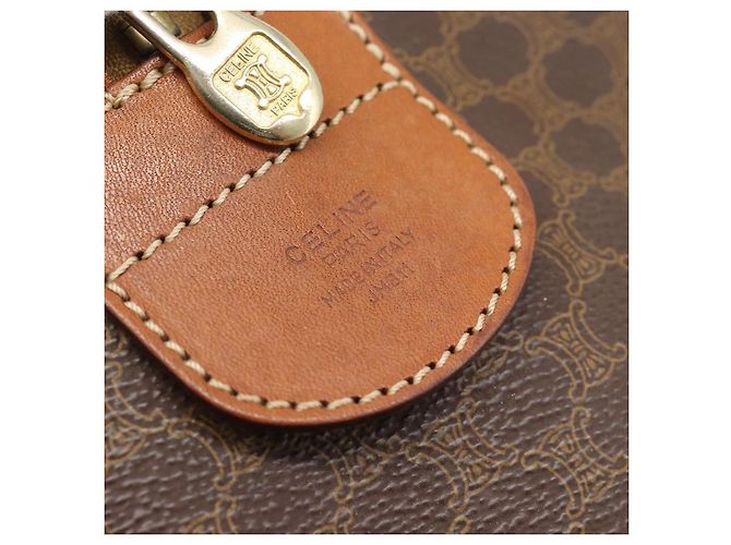 Céline CELINE Macadam Boston Bag PVC Leather Brown Gold Tone - vista 12