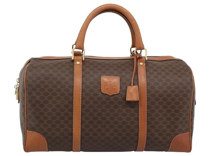 Céline CELINE Macadam Boston Bag PVC Leather Brown Gold Tone - vista 13