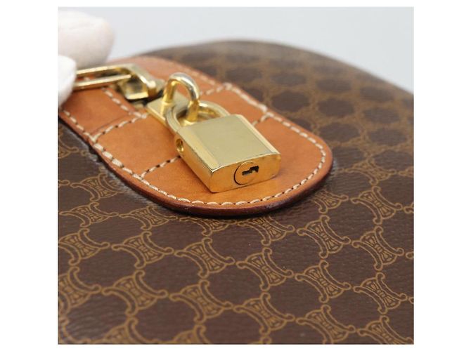 Céline CELINE Macadam Boston Bag PVC Leather Brown Gold Tone - vista 17
