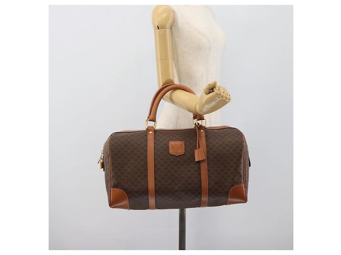 Céline CELINE Macadam Boston Bag PVC Leather Brown Gold Tone - vista 24