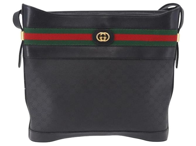 GUCCI Micro GG Supreme Web Sherry Line Bag PVC Black 001 110 0968 - vista 13