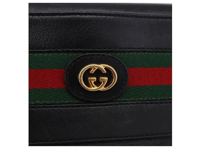 GUCCI Micro GG Supreme Web Sherry Line Bag PVC Black 001 110 0968 - vista 17