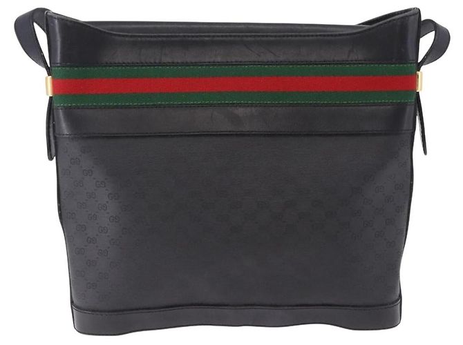 GUCCI Micro GG Supreme Web Sherry Line Bag PVC Black 001 110 0968 - vista 2