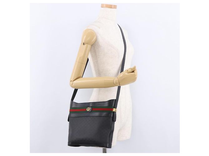 GUCCI Micro GG Supreme Web Sherry Line Bag PVC Black 001 110 0968 - vista 22