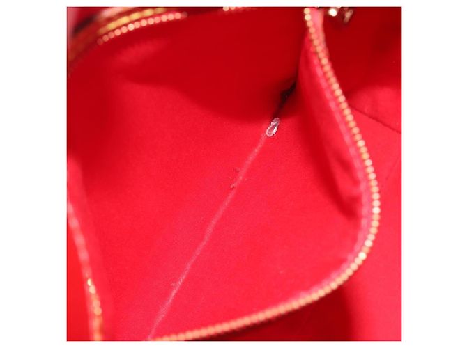 LOUIS VUITTON Monogram Vernis Reade MM Hand Bag Red Rouge M91086 - vista 23