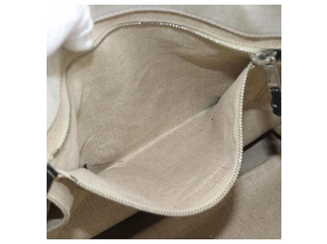 SAINT LAURENT Rive Gauche Hand Bag Coated Canvas Gray Silver - vista 11