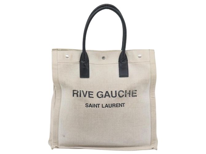 SAINT LAURENT Rive Gauche Hand Bag Coated Canvas Gray Silver - vista 13