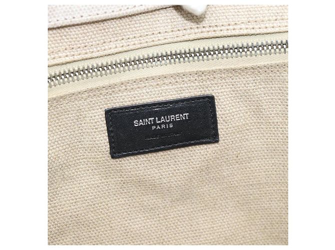 SAINT LAURENT Rive Gauche Hand Bag Coated Canvas Gray Silver - vista 17