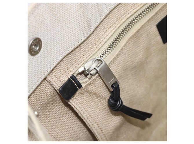 SAINT LAURENT Rive Gauche Hand Bag Coated Canvas Gray Silver - vista 20