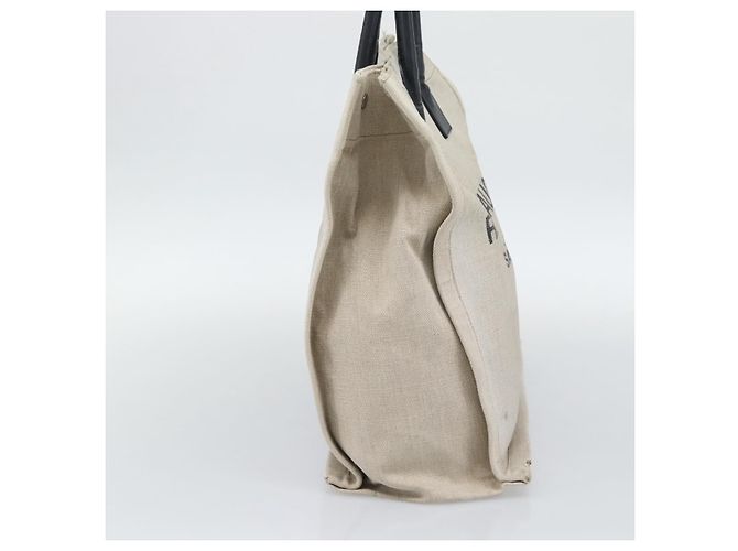 SAINT LAURENT Rive Gauche Hand Bag Coated Canvas Gray Silver - vista 3