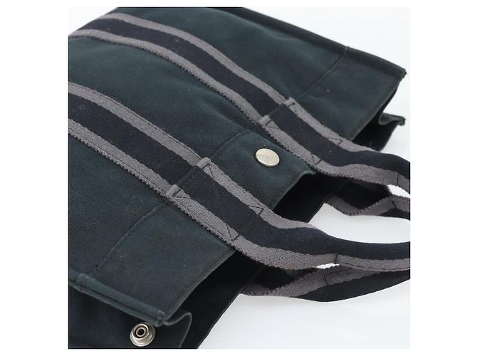 Hermès HERMES Fourre Tout PM Hand Bag Canvas Black Silver - vista 6