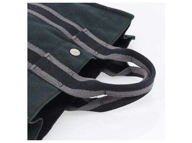 Hermès HERMES Fourre Tout PM Hand Bag Canvas Black Silver - vista 7