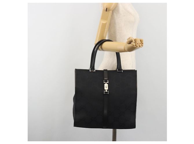 GUCCI GG Canvas Tote Bag Black Silver 002 1064 3444 - vista 24