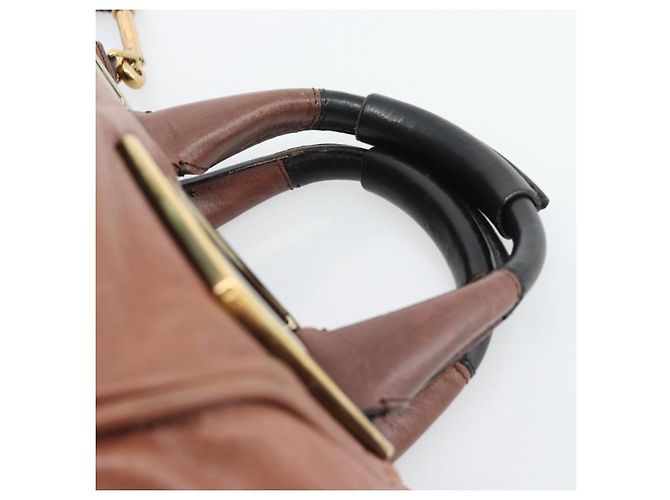 Chloé Chloe Etel Shoulder Bag Leather 2way Brown Gold - vista 14