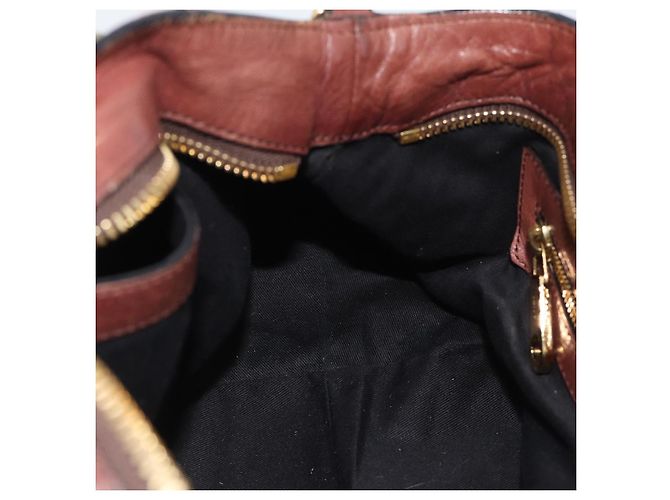Chloé Chloe Etel Shoulder Bag Leather 2way Brown Gold - vista 22