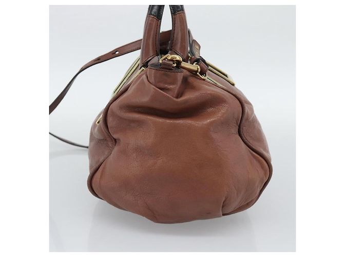Chloé Chloe Etel Shoulder Bag Leather 2way Brown Gold - vista 3