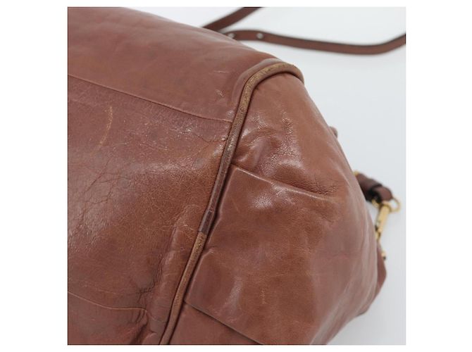 Chloé Chloe Etel Shoulder Bag Leather 2way Brown Gold - vista 9