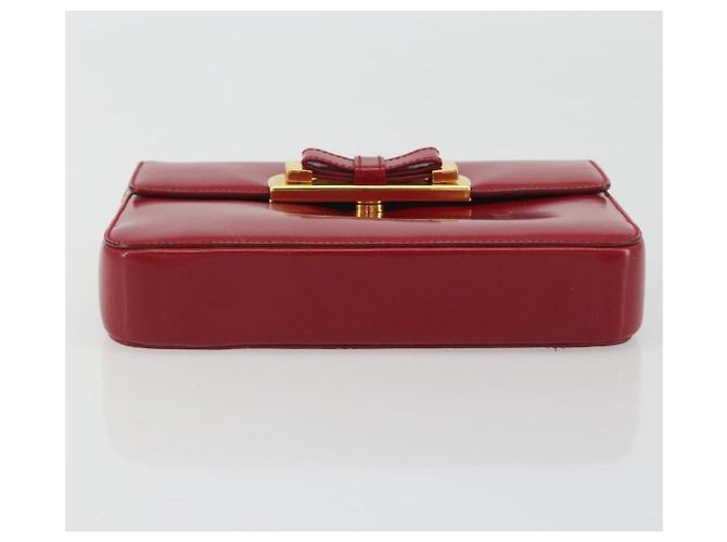 PRADA Hand Bag Leather Red Gold - vista 5