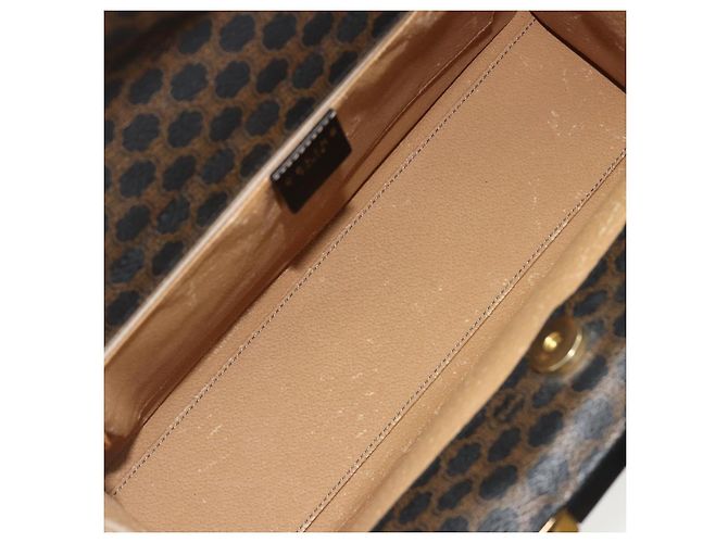 Céline CELINE Macadam Canvas Hand Bag PVC Leather Black Gold - vista 10