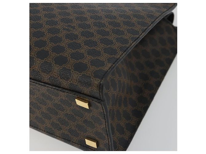 Céline CELINE Macadam Canvas Hand Bag PVC Leather Black Gold - vista 14