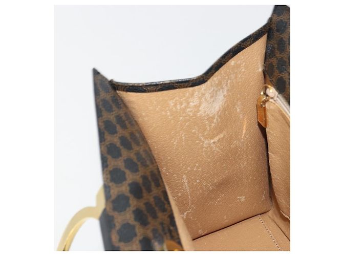 Céline CELINE Macadam Canvas Hand Bag PVC Leather Black Gold - vista 19