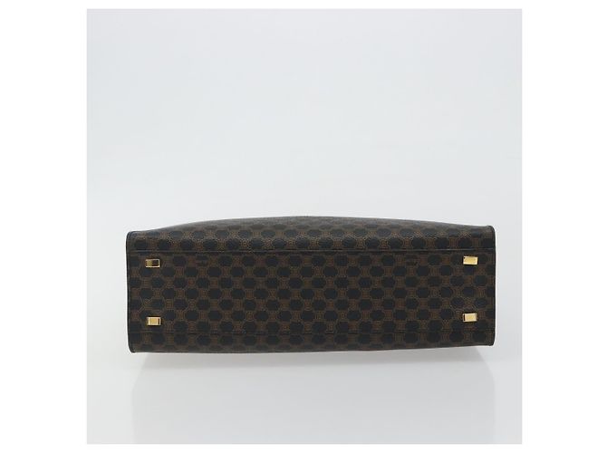 Céline CELINE Macadam Canvas Hand Bag PVC Leather Black Gold - vista 5