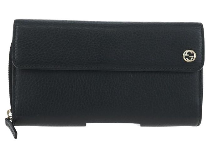 GUCCI Interlocking Round Long Wallet Leather Outlet Black 449397 - vista 13