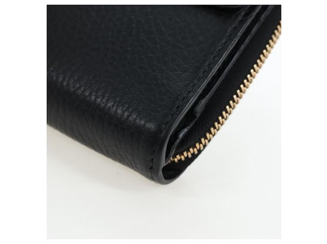 GUCCI Interlocking Round Long Wallet Leather Outlet Black 449397 - vista 14