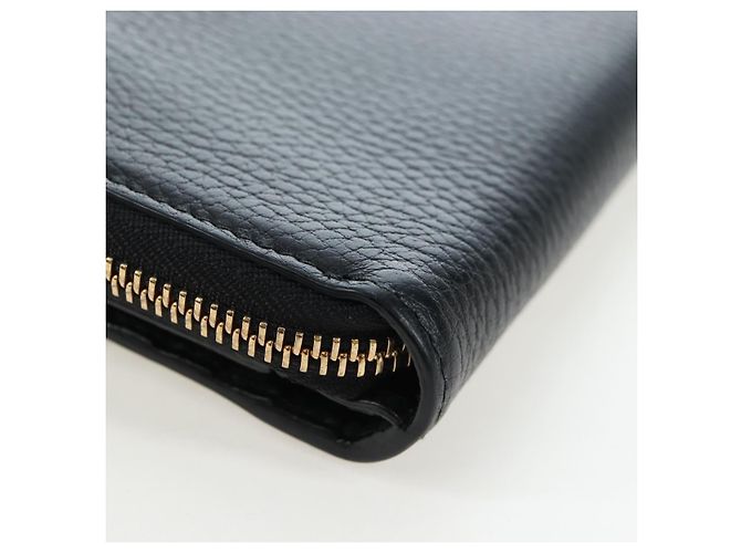 GUCCI Interlocking Round Long Wallet Leather Outlet Black 449397 - vista 15