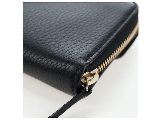 GUCCI Interlocking Round Long Wallet Leather Outlet Black 449397 - vista 16