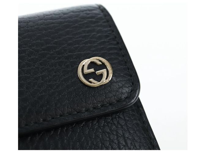 GUCCI Interlocking Round Long Wallet Leather Outlet Black 449397 - vista 17