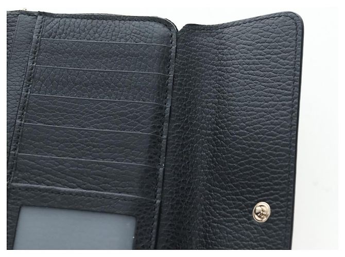 GUCCI Interlocking Round Long Wallet Leather Outlet Black 449397 - vista 21