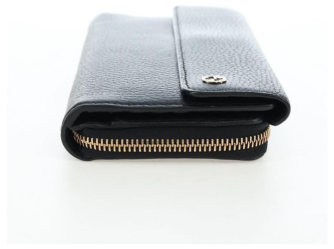 GUCCI Interlocking Round Long Wallet Leather Outlet Black 449397 - vista 4