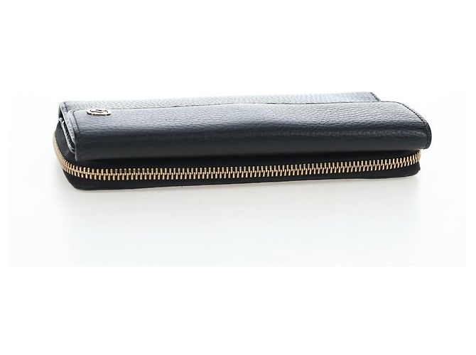 GUCCI Interlocking Round Long Wallet Leather Outlet Black 449397 - vista 5