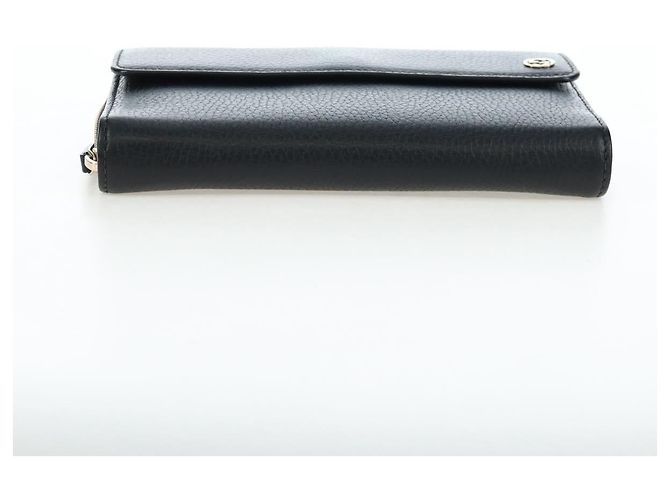 GUCCI Interlocking Round Long Wallet Leather Outlet Black 449397 - vista 6