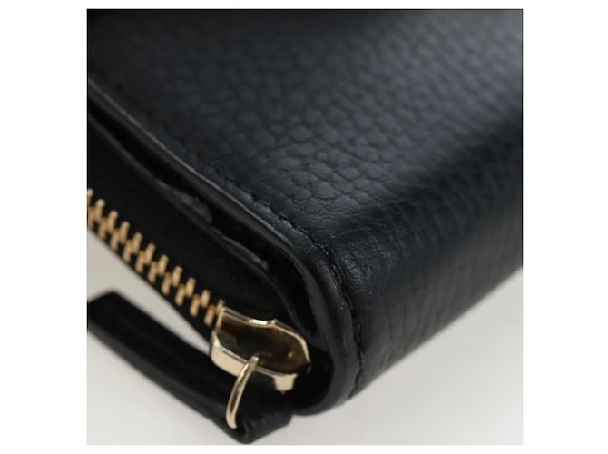 GUCCI Interlocking Round Long Wallet Leather Outlet Black 449397 - vista 7