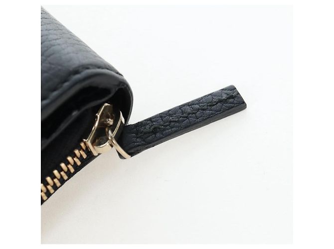 GUCCI Interlocking Round Long Wallet Leather Outlet Black 449397 - vista 8