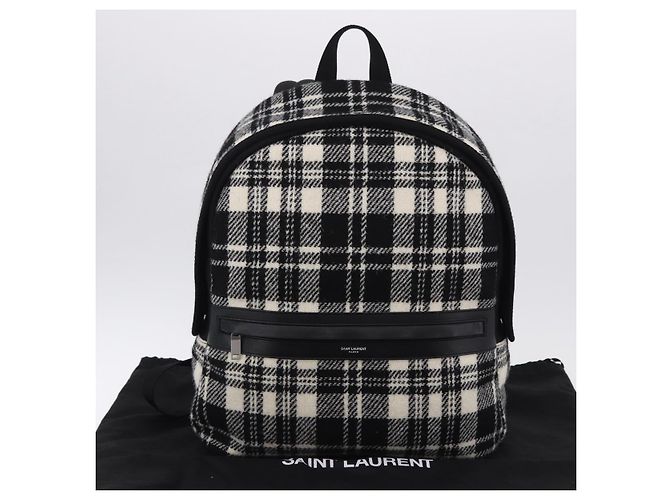 SAINT LAURENT Backpack Wool Black Silver - vista 12