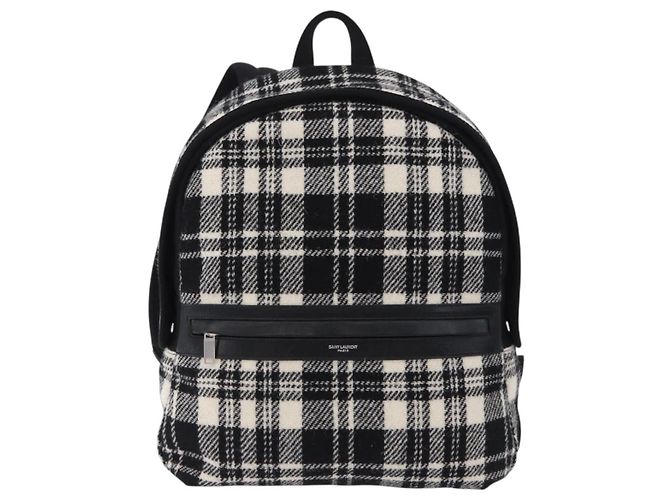 SAINT LAURENT Backpack Wool Black Silver - vista 13