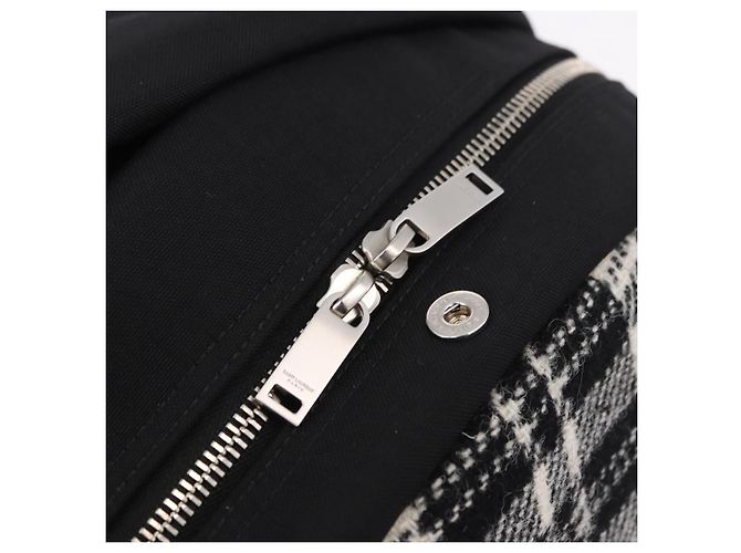 SAINT LAURENT Backpack Wool Black Silver - vista 9