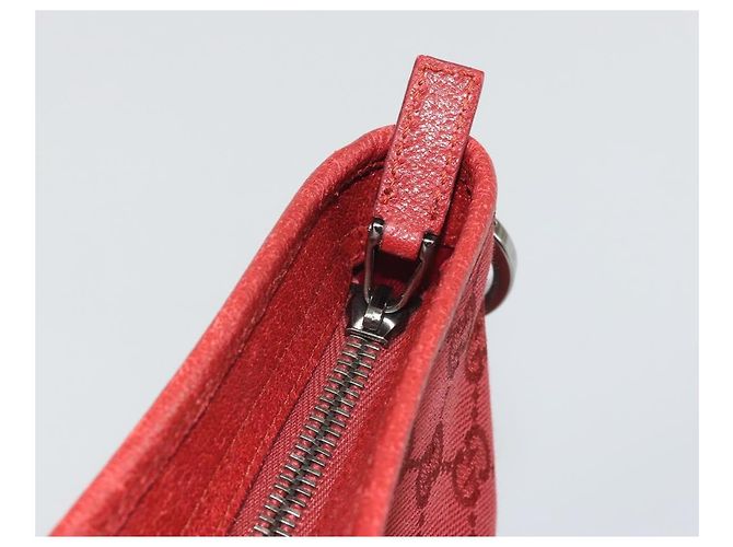 GUCCI GG Canvas Shoulder Bag Red Silver 113013 - vista 10