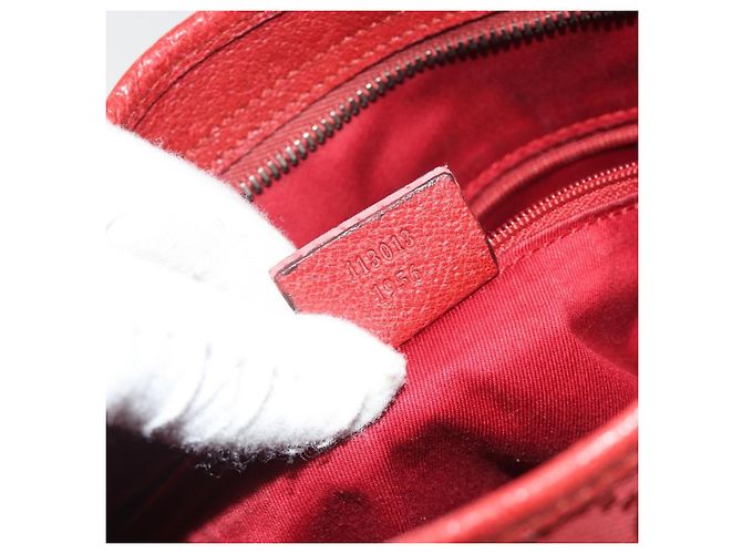 GUCCI GG Canvas Shoulder Bag Red Silver 113013 - vista 12