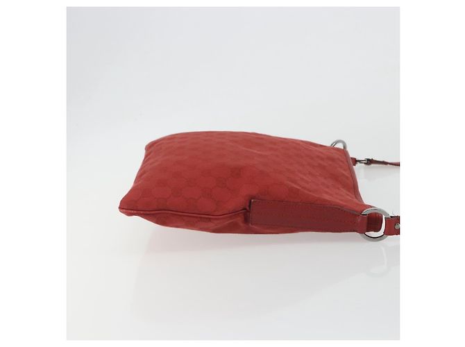 GUCCI GG Canvas Shoulder Bag Red Silver 113013 - vista 3