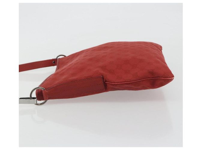 GUCCI GG Canvas Shoulder Bag Red Silver 113013 - vista 4
