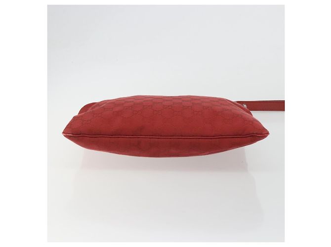 GUCCI GG Canvas Shoulder Bag Red Silver 113013 - vista 5